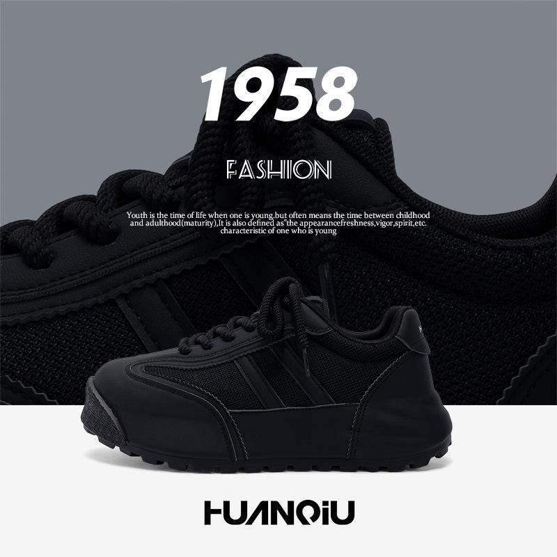 Globale schwarze Freizeitschuhe Herren ZHQ68267 Sommer Herrenschuhe vielseitig dicksohlig höhenvergrößernd Mesh atmungsaktiv trendige Schuhe Herren