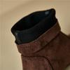 Women's Low-heeled Short Boots Autumn and Winter New Comfortable and Versatile Solid-color Thick-heeled Large-size Simple Short Boots