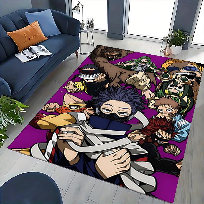 1pc My Hero Academia Theme Chair Mat - Anime Cartoon Design Office Rug, Anti-Slip Carpet for Desk, Suitable for Home Decor, Living Room, Bedroom, Game