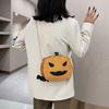 Halloween Pumpkin Bag Spooky Pumpkin Purse Crossbody Pumpkin Bag with Chain Shoulder Strap for Parties or Trick-or-Treating