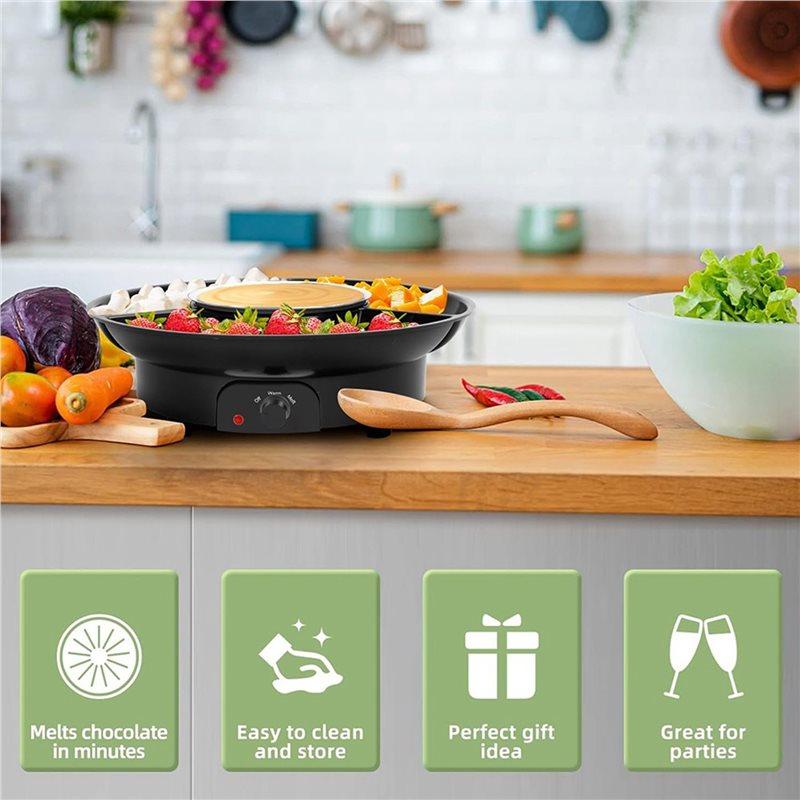 AEE2-Electric Fondue Set, With Fork, Chocolate Melting Pot, Chocolate Melting Candy Melting Fondue Pot US Plug