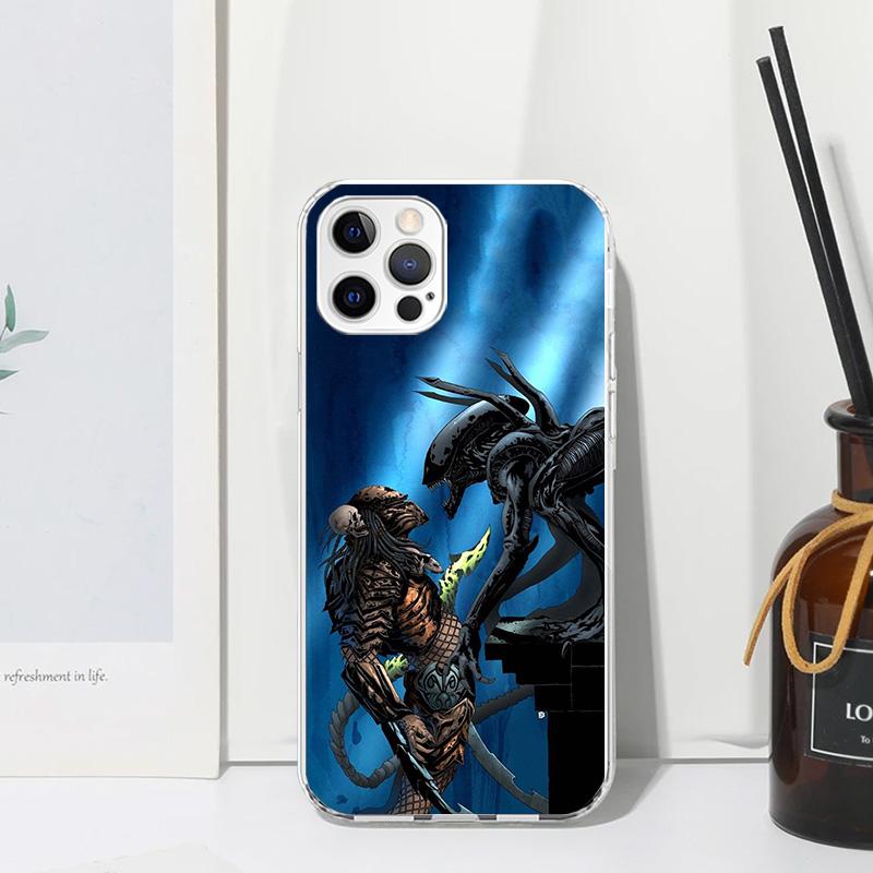 

Alien Vs Predator Painted Phone Case For Iphone 17 Air 16 15 Plus 16E 14 Pro Max 13 Mini 12 11 7 8 SE Fundas Soft Back Cover 17 iPhone 17 Air