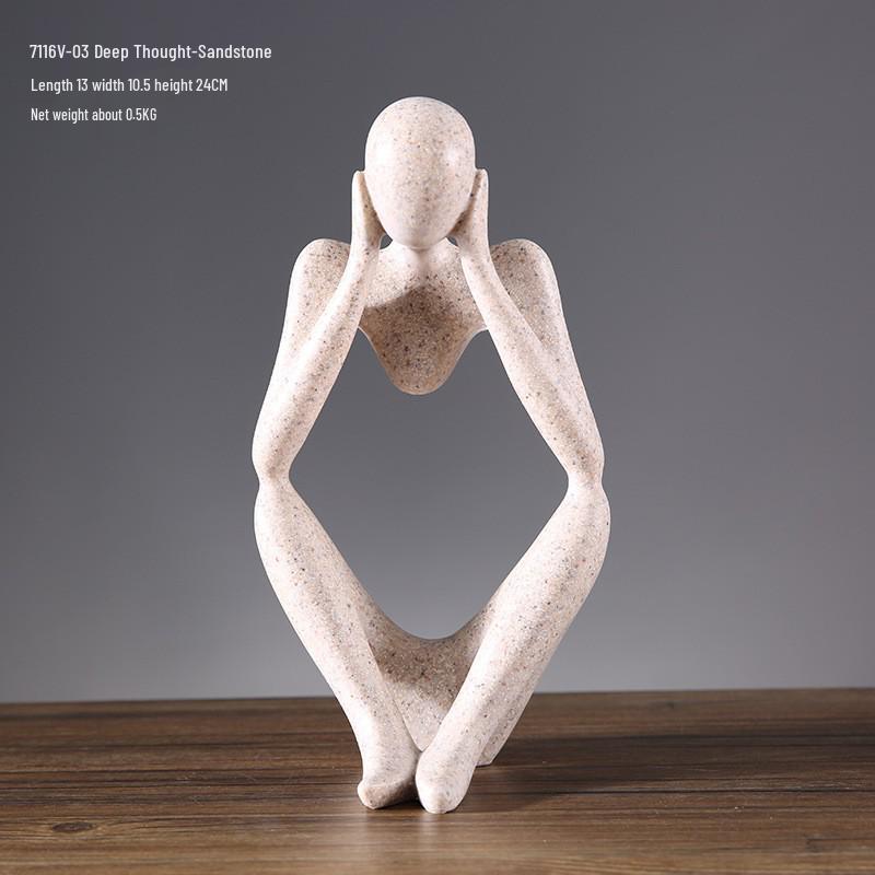 Abstract Resin Character Ornaments for Living Room and Desktop Decor