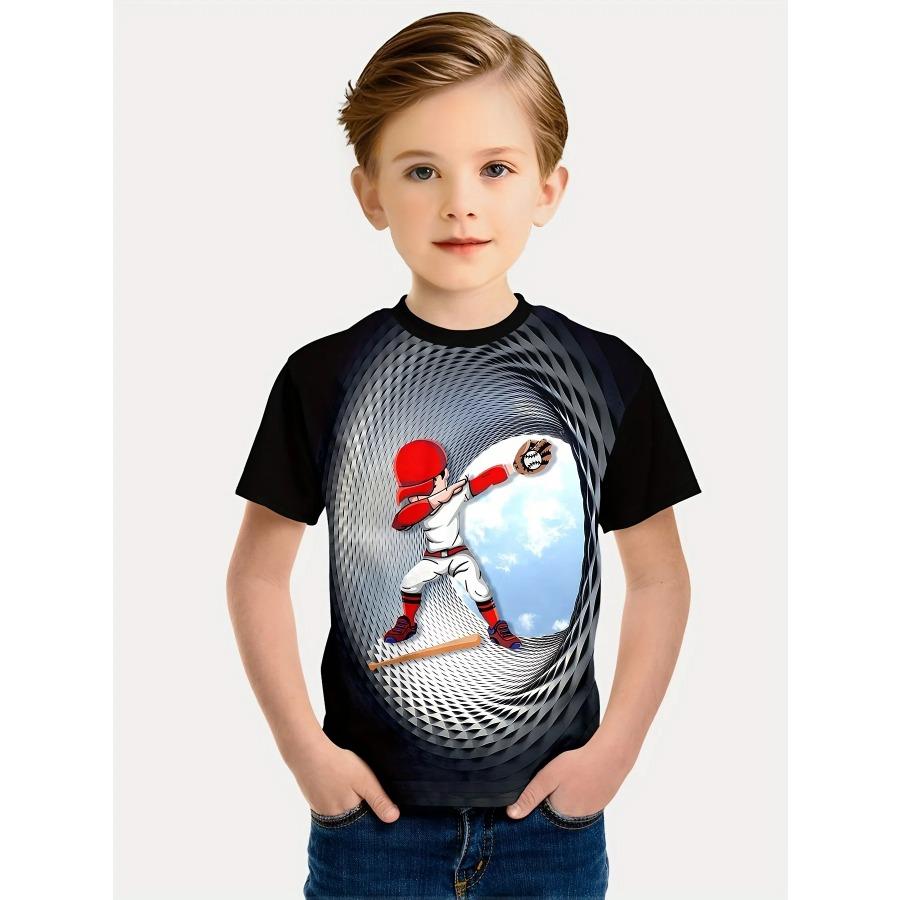 Baseball T-Shirt for Boy Short Sleeve Children's Clothing Boys Summer Casual T-Shirt O-Neck Girl Clothes Fashion Child T-Shirt