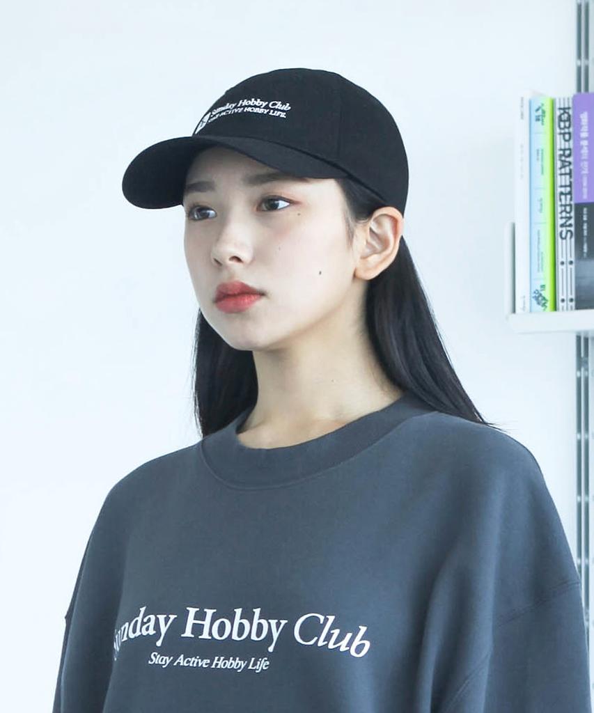 SUNDAY HOBBY CLUB Square Logo Curved Cap - Black