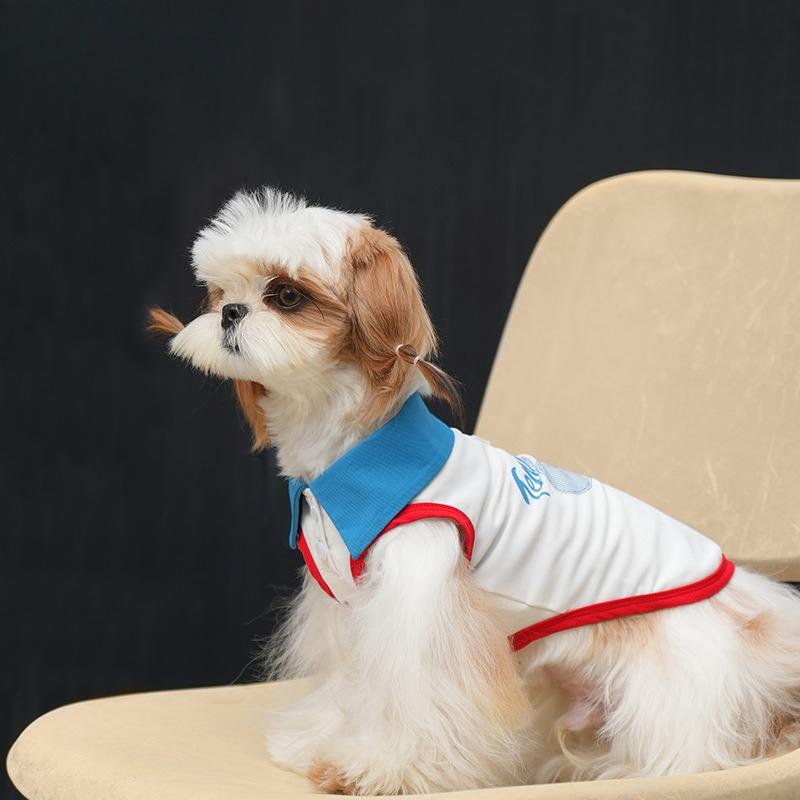 Dog Clothing Summer Lightweight Sports Tennis Vest with Breathability and Anti-fur Shedding Feature, Teddy Bear Breed, for Outdoor Use.