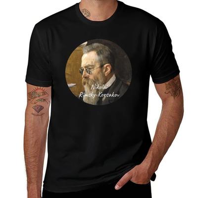 Nikolai Rimskykorsakov Composer Portrait Tshirt All Match Basic Short Sleeve Top