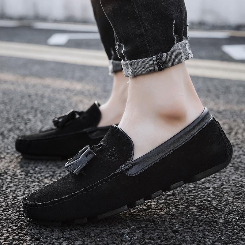 Fashion New Men Loafers Soft Moccasins Summer Shoes Man High Quality Mens Shoes Casual Suede Leather Driving Flats Italian Walking Shoes