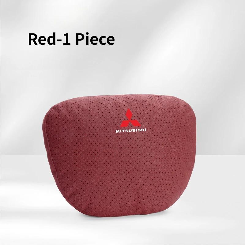 Semišová Dekorace Auta Vnitřní Opěrka Hlavy Polštářek na Krk pro Mitsubishi Ralliart Lancer EX ASX Pajero Outlander Eclipse EVO Grandis