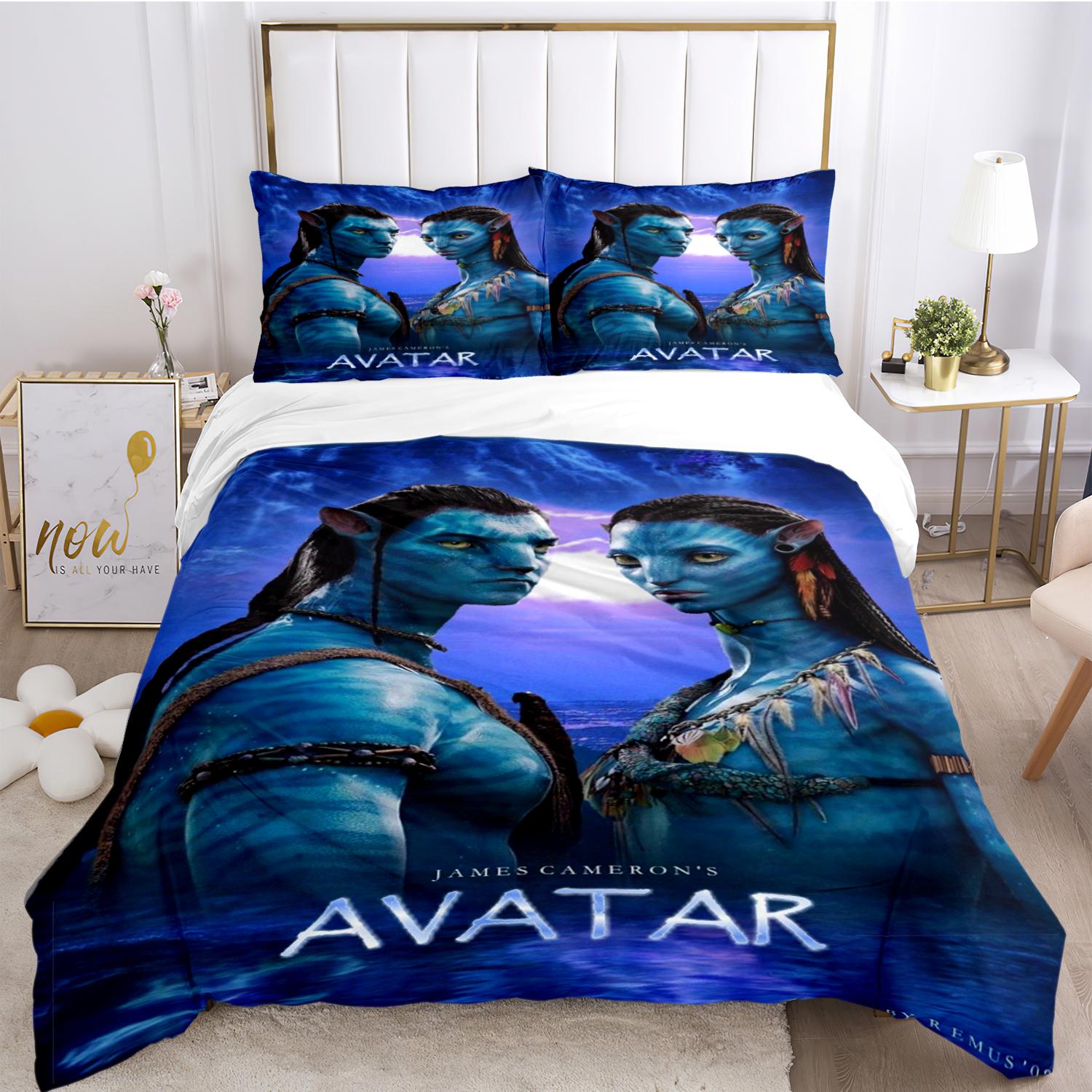 

A-Аватар Візерунок Фільму Всесезонна Підодіяльник Постільна Білизна Комплекти Ковдри М яка Ковдра та Наволочки Односпальний/Двоспальний/Королівський/Кінг AU Double 180x210cm