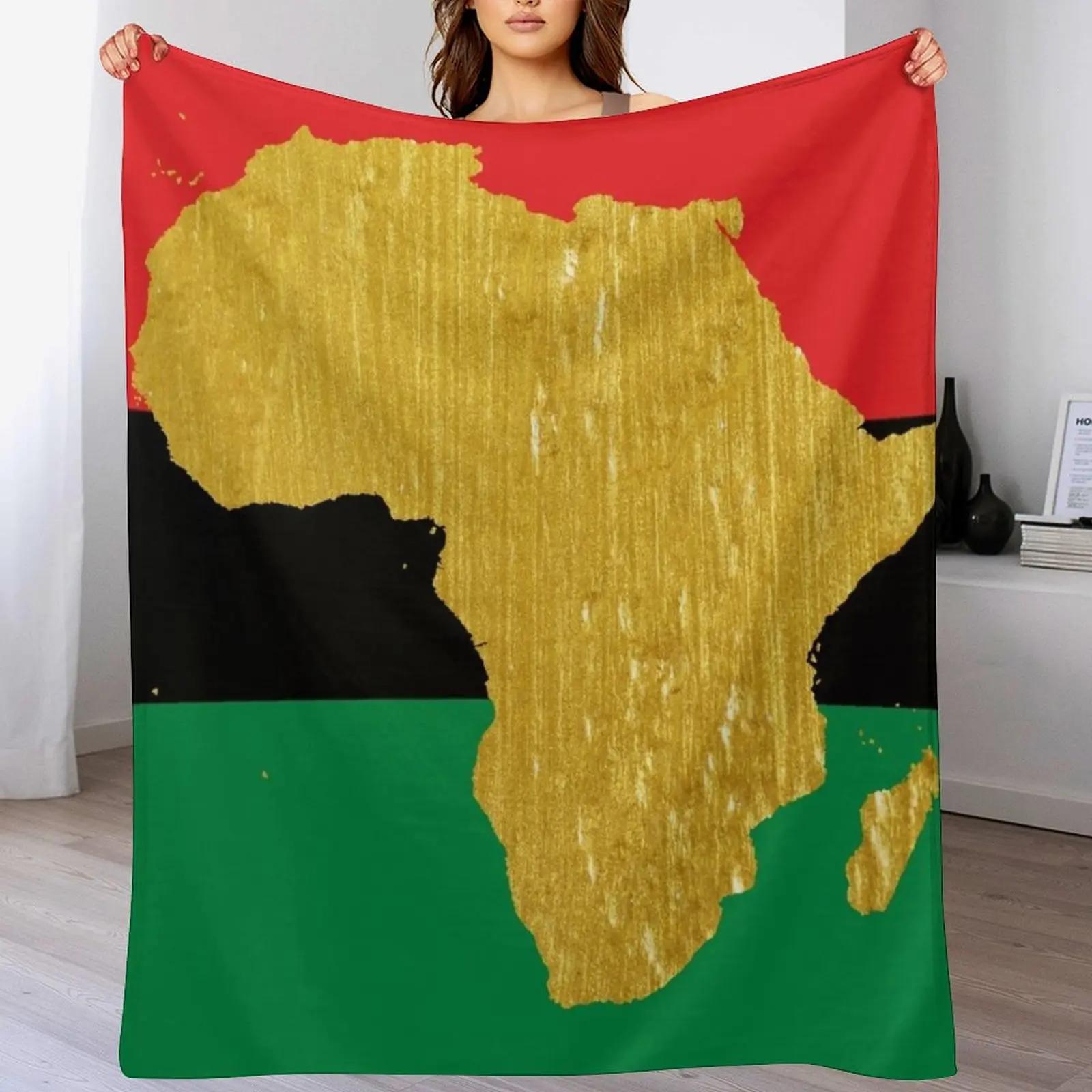 

Gold African Symbol of Africa Golden Pan African Flag Throw Blanket Ultra Soft Flannel Fleece Blanket for All Seasons 102x76cm(40x30in)