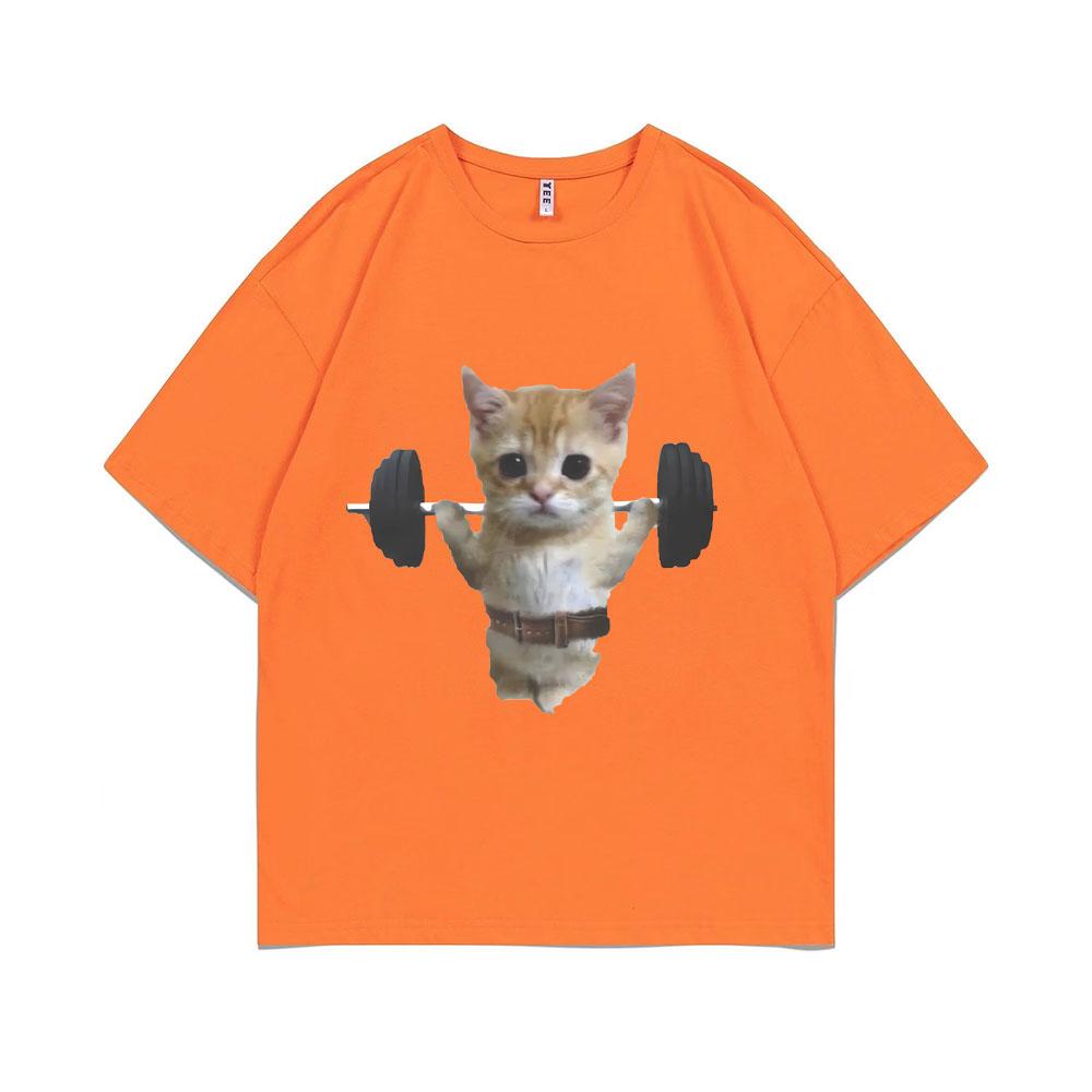 

Funny Gym Sam Sulek Cat Graphic Print T-shirts Men Women Cute Fitness Pump Cover Tshirt Male Oversized Meme T Shirt Short Sleeve S