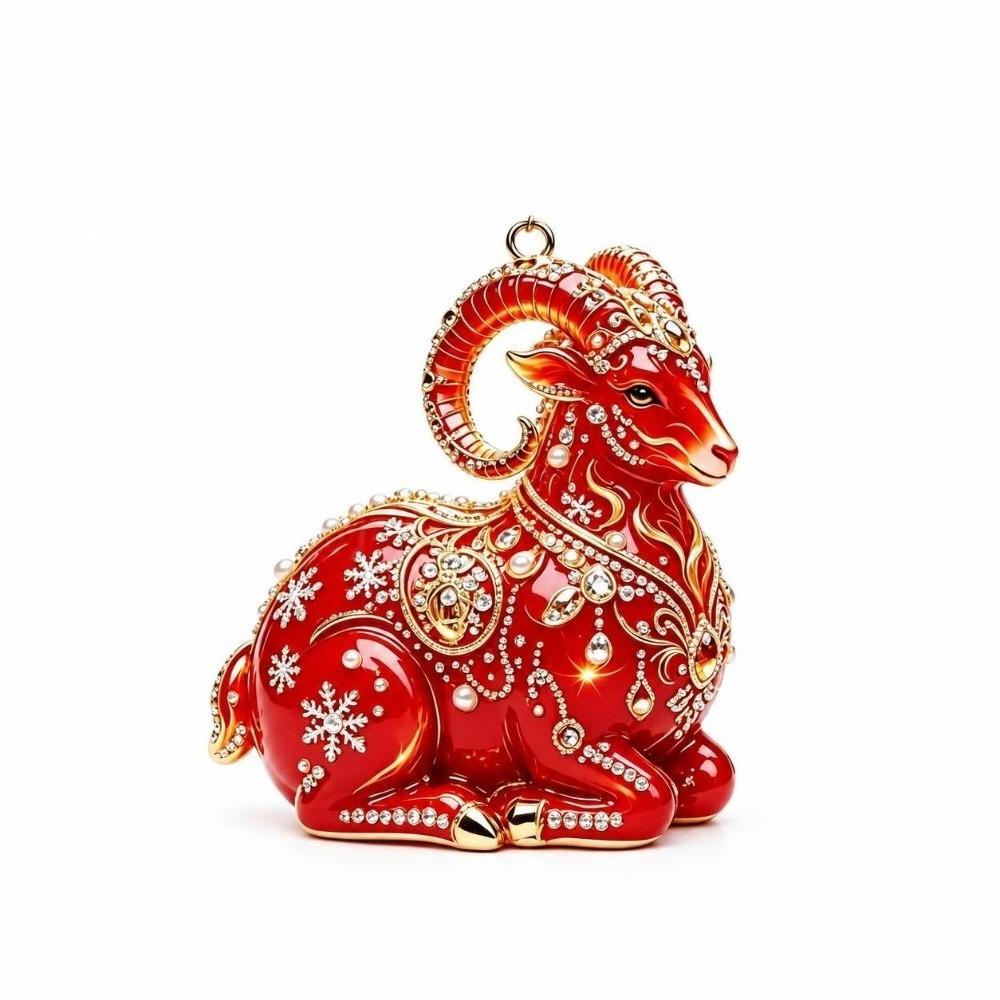 2D Flat Xmas Tree Sheep Hanging Ornaments 2027 Year of The Sheep Keychain Shop Window Display