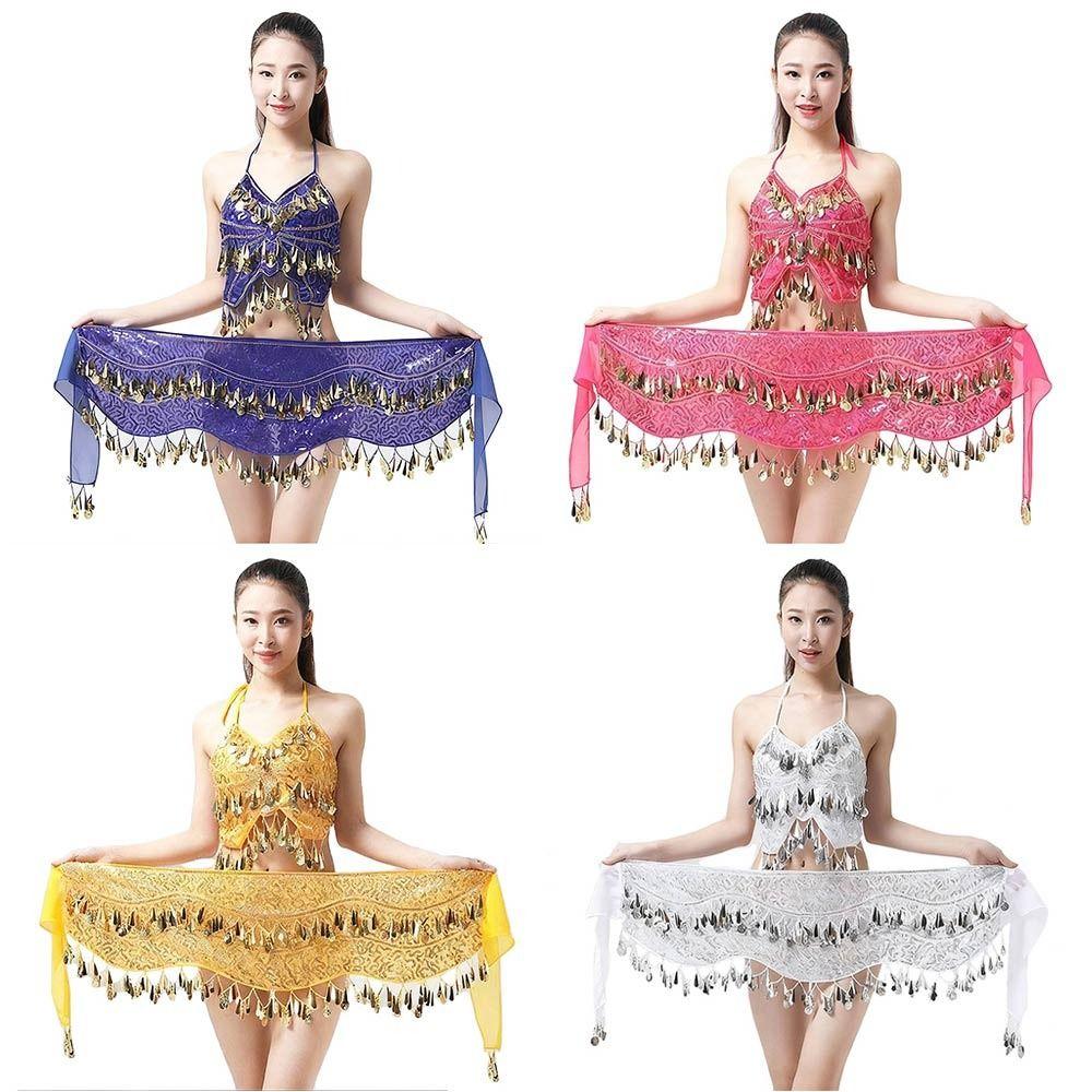 Sequins Women Belt Skirt Tassel Belly Dance Belt Fashion Belly Dance Hip Scarf  Show Costumes