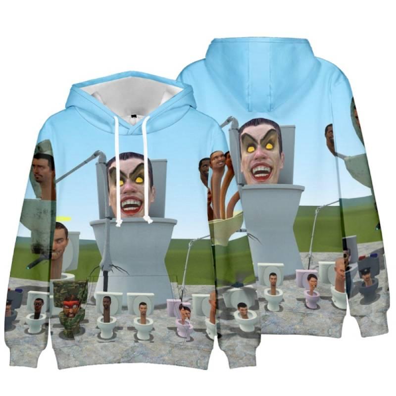 Skibidi Toilet Funny Casual Hooded Sweatshirt Creative Game Print Multiple Styles To Choose From