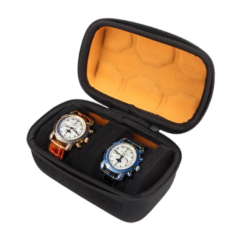 Multifunction 2 Slot Watch Storage Box Holder Case, Travel Organizers With Soft Lining for Wristwear Small Items Jewelry