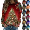 Mote Dame Casual Langermet Juleprintet Hals Genser Topp