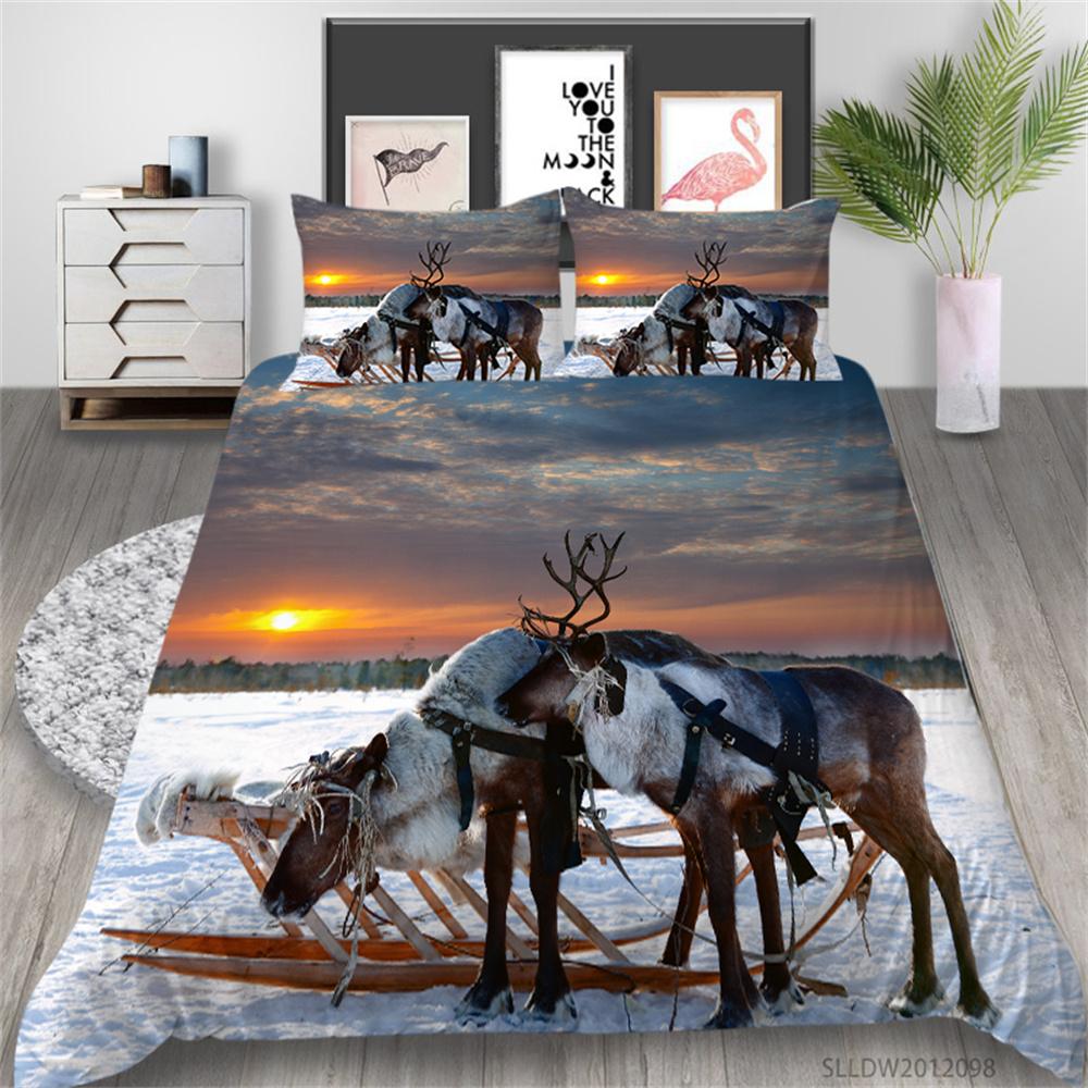 Venta caliente ciervos funda nórdica conjunto fresco ropa de cama para el hogar mascotas pintura ropa de cama traje hombre niños fundas de cama de lujo juegos de fundas de cama de moda
