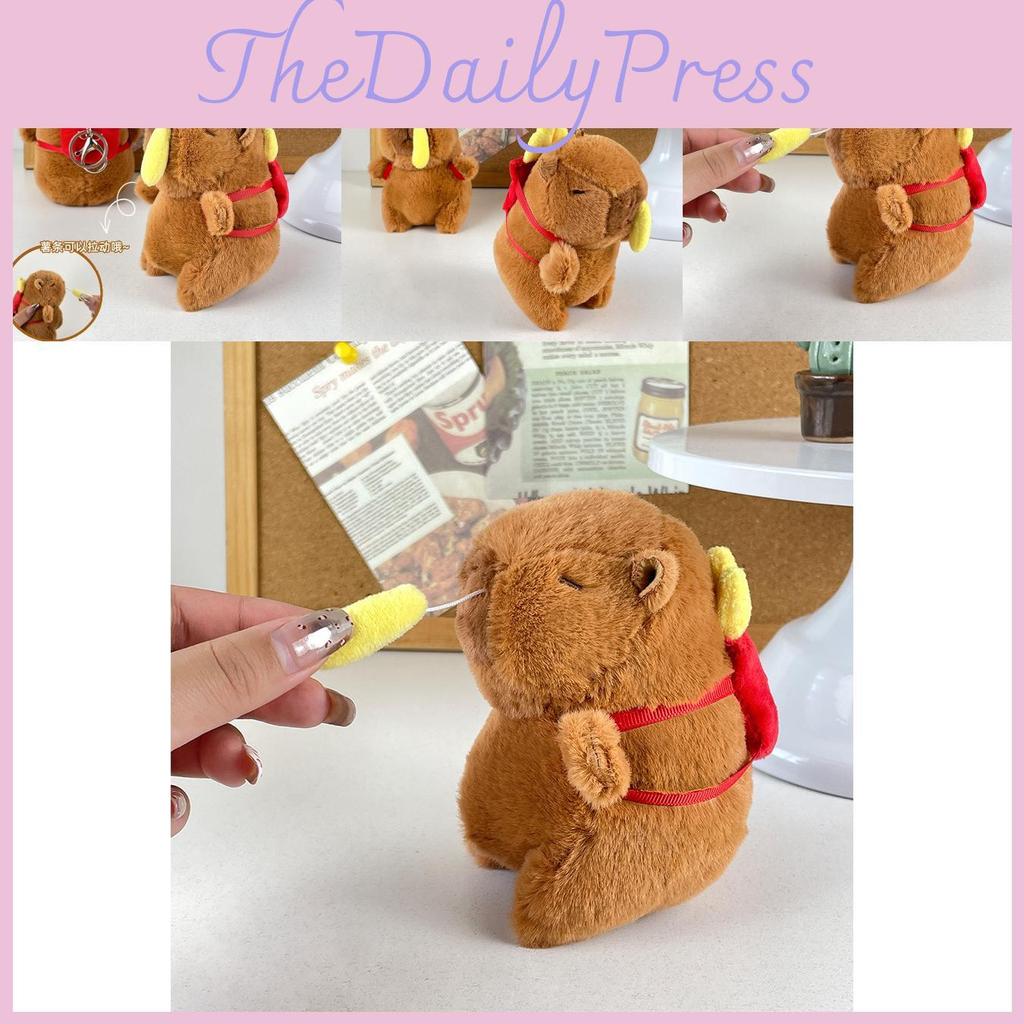 Creative Cute Capybara French Fries Plush Keychain Adorable Backpack Toy For Kids