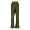 Women's Fashionable  Color Elastic Waist High Waist Pocket Casual Sports Bell Bottom Pants