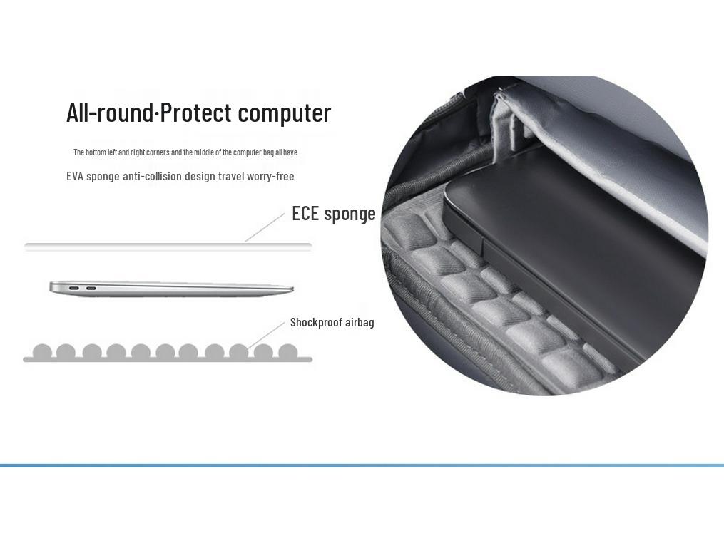 Shockproof 16-17.3 Inch Laptop Bag: Airbag Protection, Handheld & Shoulder Carry Options, Large Capacity