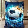 Soccer Ball in Flames 3 Theme blanket Lightweight Warm Flannel Blanket Decorative Throw Blanket for Home Decoration