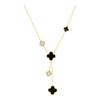 High-Grade Four-Leaf Clover Necklace Lucky Grass Necklace Five Flowers Jumper Chain Female Double-Sided Titanium Steel Necklace