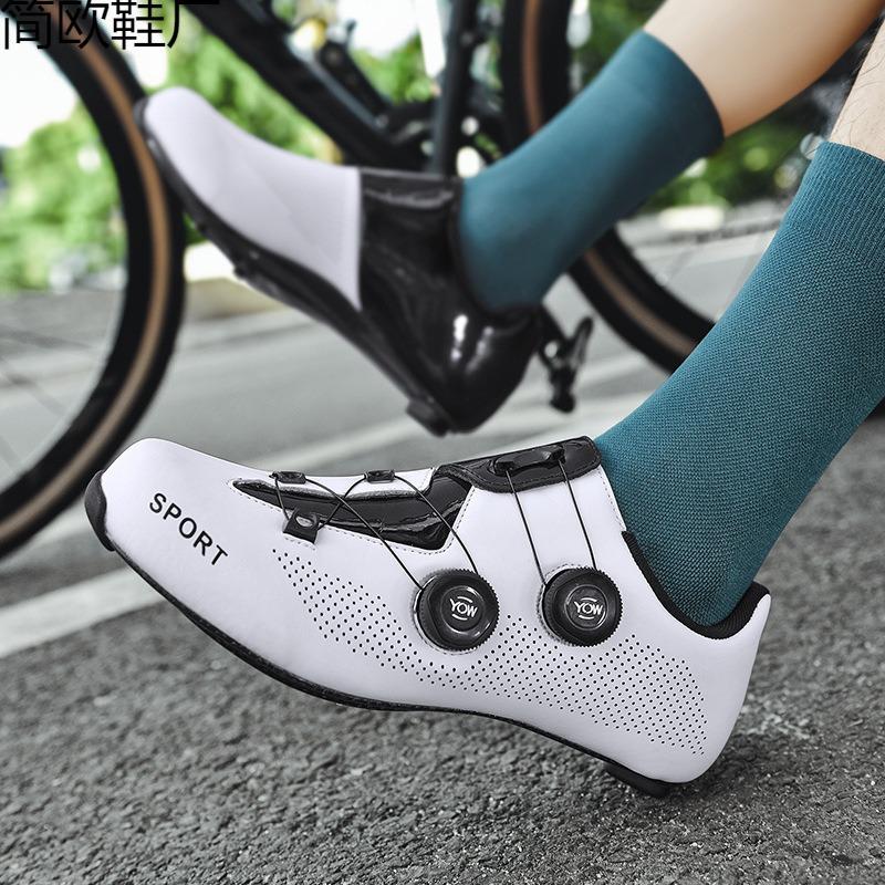 2 nuove scarpe da ciclismo su strada in fibra di carbonio con chiusura a fibbia, suola rigida, scarpe per uso domestico, scarpe da ciclismo in fibra di carbonio con chiusura a fibbia per uomo e donna