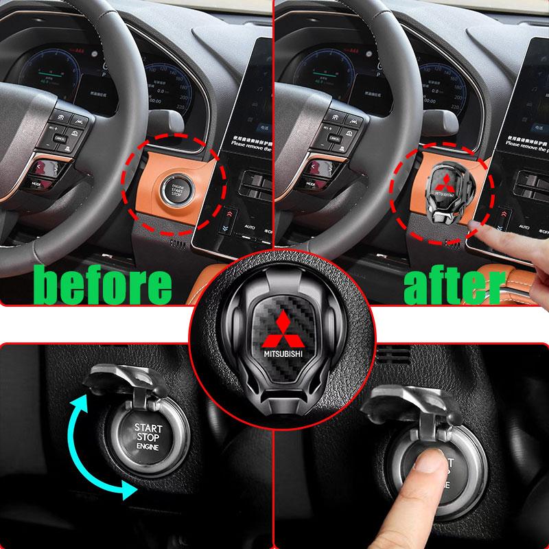 Cynqbg1 Car One-click Start Interior Decoration AUTO Start Button For Mitsubishi Outlander Sport Mirage Eclipse Cross Pajero ASX Lancer
