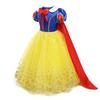 Girls' Summer Puff Sleeve Princess Dress - Snow White & Frozen Theme Net Yarn Dress
