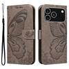 For iPhone 17 Pro Case Butterfly Pattern PU Leather Folio Flip Phone Cover