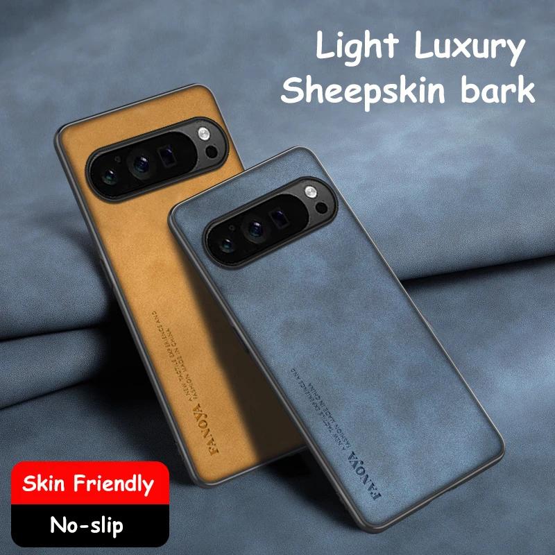 Luxury Leather PU Plain Color NonSlip Phone Cover For Google Pixel 10 9 8 7 6 A Pro XL Matte Soft Shell Antifall Protective Case
