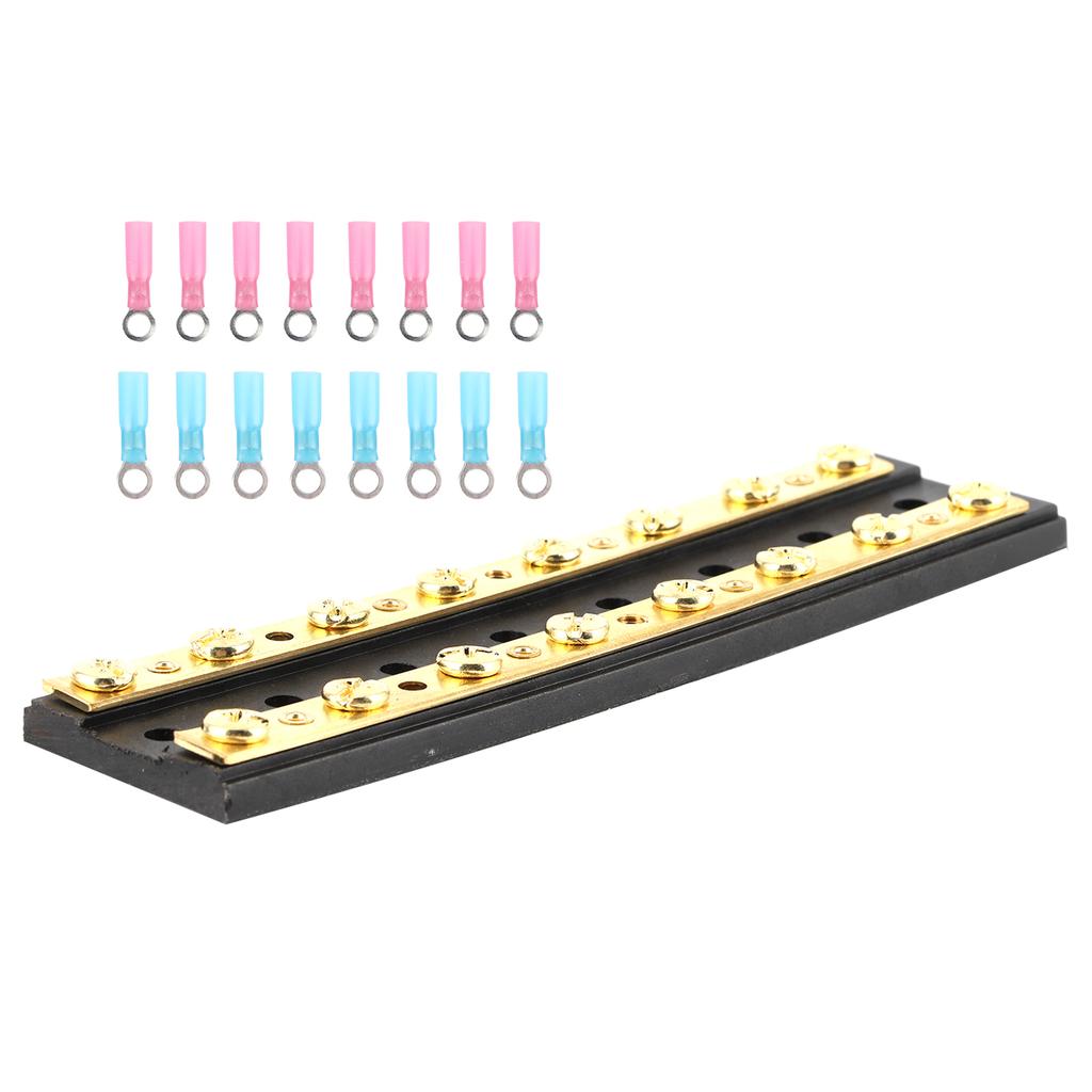 60A Dual Row Independent Busbar with Heat Shrinkable Tube Terminal for Truck Car Yacht Ship8 Position Terminal