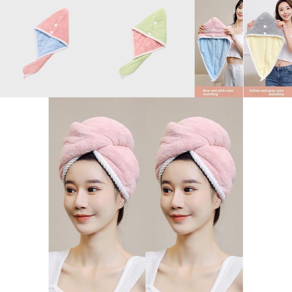 Premium Hair Drying Hat Coral Fleece Drying Cap With Thick Absorbent Design For Home And Travel
