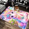 1pc Anime Unicorn Flower Crown Chair Mat - Office Desk Pad with Bubble Tea Design, Non-Slip Carpet for Home Decor, Suitable for All Seasons, Perfect G