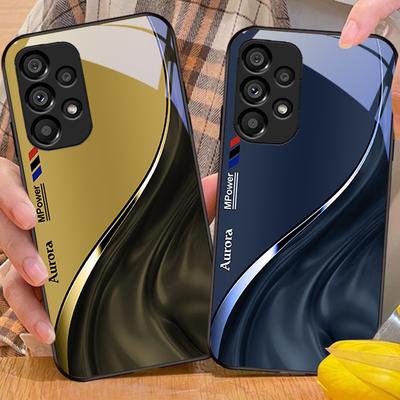 Patrón de Flujo de Agua Para Samsung Galaxy S 8 9 10 20 Plus 21 FE 22 23 24 Ultra S7 Edge Funda de Teléfono de Vidrio Templado Negro Carcasa Dura