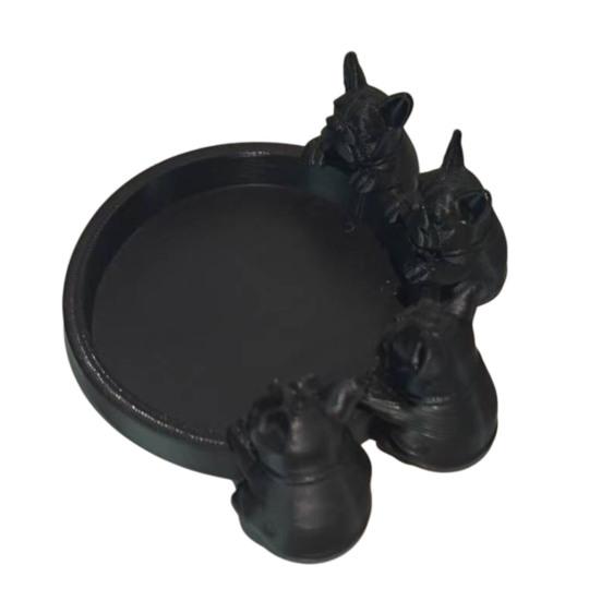 3D Printed Dog Figurine Cute Animal Statue Creative Art Ornament for Bookshelf Mantel Stylish Jewelry Organizer