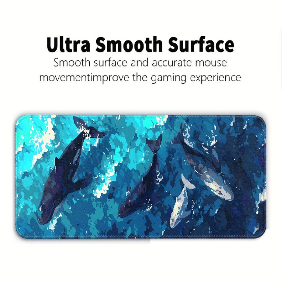 Deep Sea Blue Fish Mouse Pad Computer Laptop Pad Desk accessories Keyboard Mouse Pad Game Console Pad office Pad Anti slip
