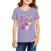 Fashionable Round Neck Short Sleeve Work Clothes Printed Tops For KID Summer Tops