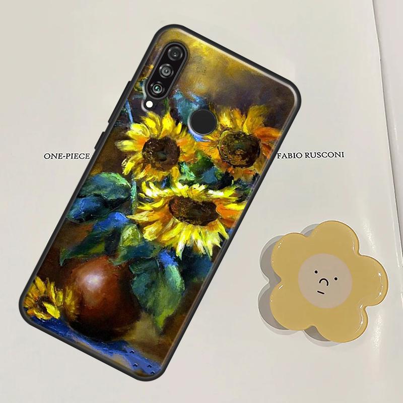 Oil Painting Flowers For Huawei Nova Y91 Y60 Y70 Y90 Y61 3i 7i 8i 11i Nova 11 9 10 SE P20 P40 Lite P30 Pro Case