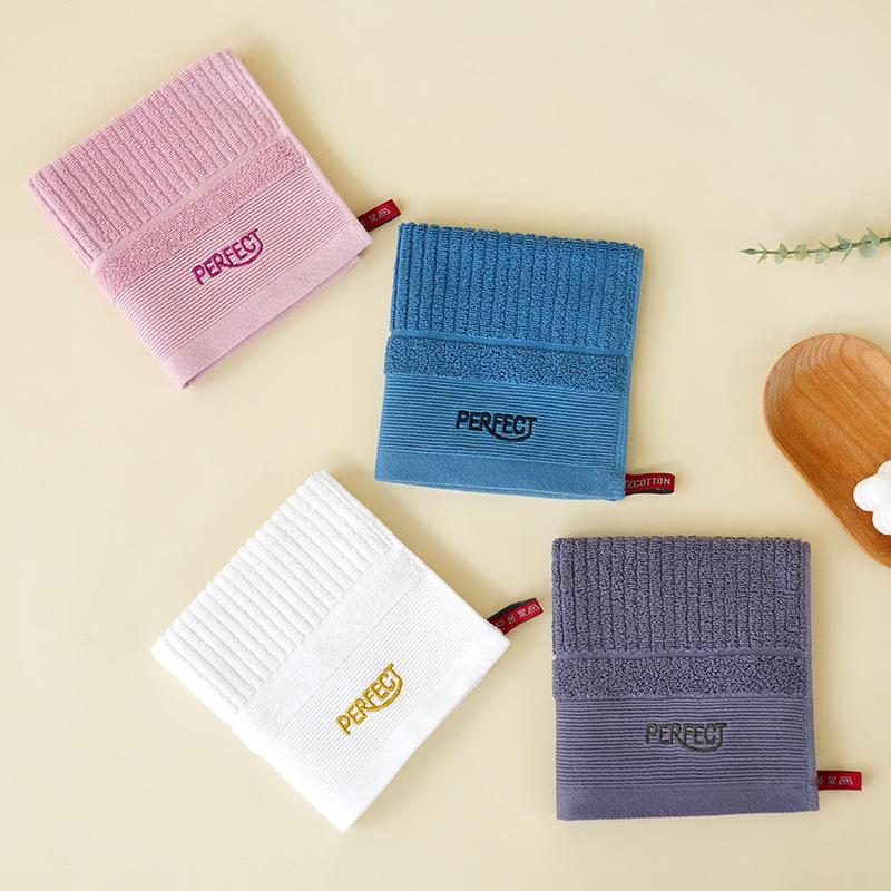 Pure Cotton Square Towel for Face Washing, Household Hand Towel, Cotton Water Absorption Is Not Easy To Hang Hair Hanging Square Towel, Children's