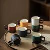 Ofen-Transmutation 70ml Farbverlauf Keramik-Teetasse mit Henkel hitzebeständige Kaffeetasse, Haushalts handgezeichnete Mini-Minimalist-Tasse