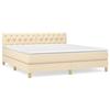 Maison Exclusive - Sommier à lattes de lit avec matelas Crème 160x200 cm Tissu