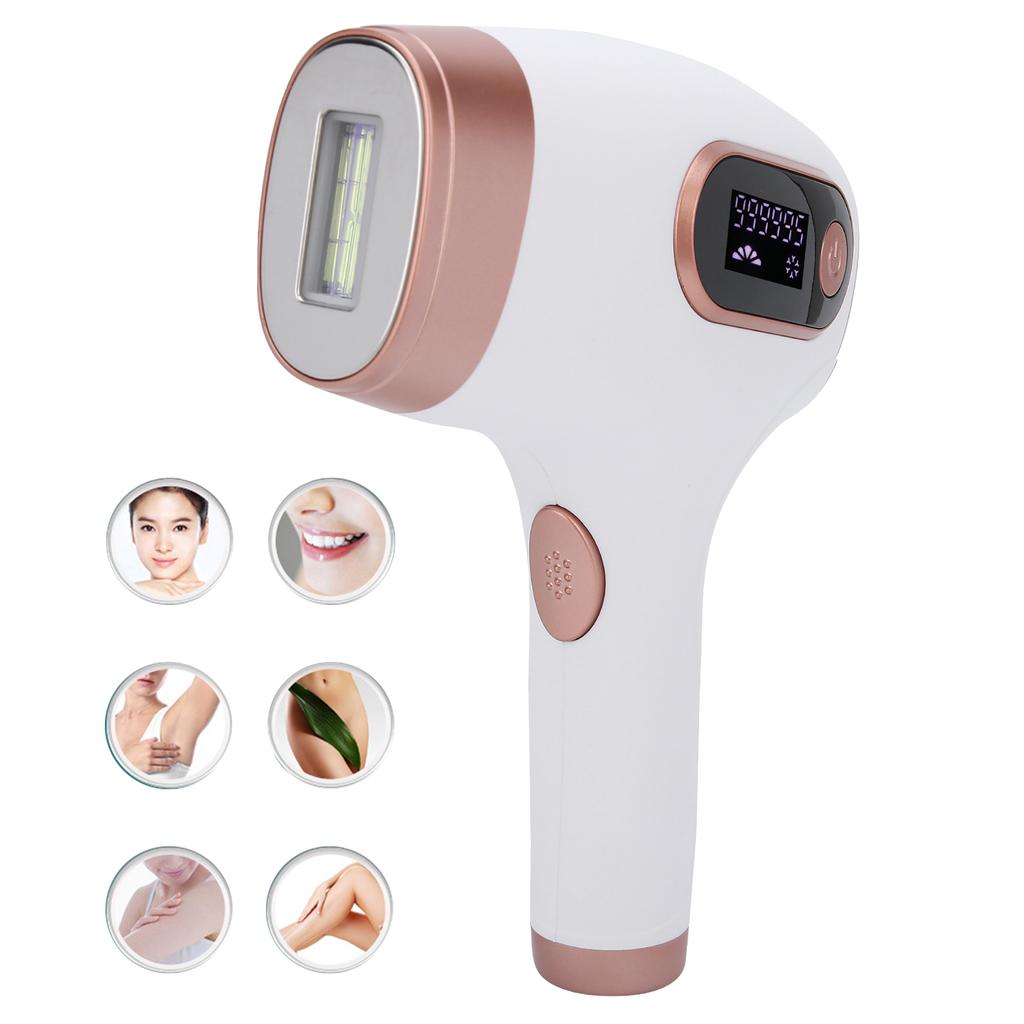 990000 Flashes IPL Hair Removal Device Ice Sense Hair Removal Machine US Plug 110‑240V (White)