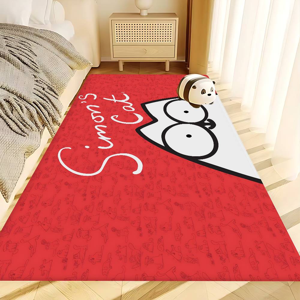 Anime Simons Cat Bathroom Mat Anti-slip Absorb Water Long Strip Cushion Bedroon Mat Welcome Doormat