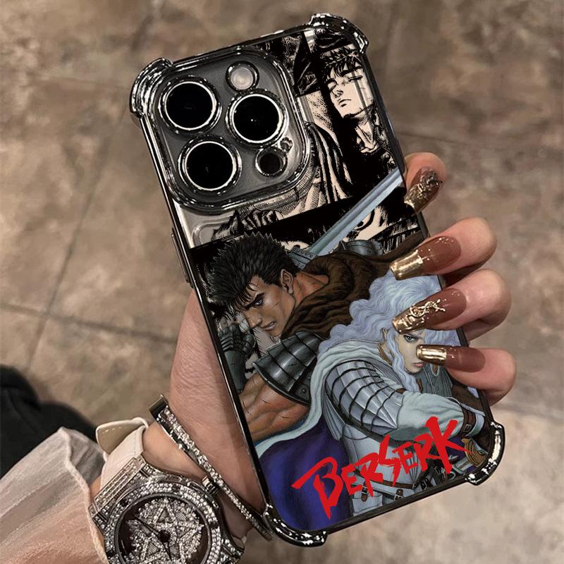 

HOT New Anime Berserks Guts Plating Phone Case For Samsung A37 A57 A07 A36 A16 A06 A35 A55 A15 A54 A34 A24 A14 A05 A04 4G 5G Samsung A03 4G