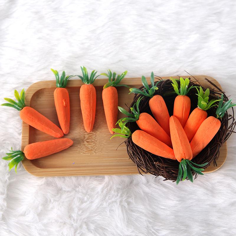 12Pcs Easter Home Kitchen Decoration Artificial Foam Carrot Mini Easter Carrot Ornament