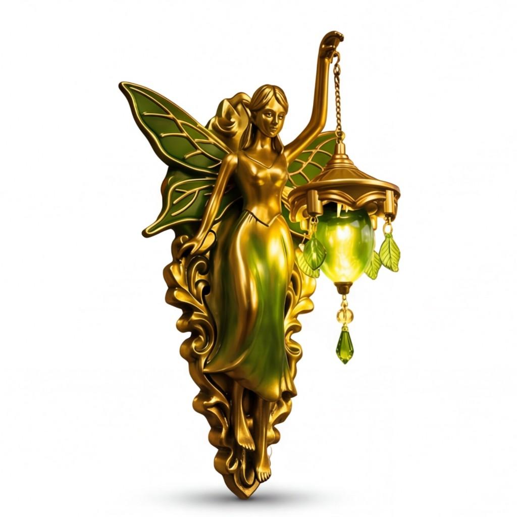 Vintage Fairy-style Resin Angel Wall Lamp Suitable for Decorating Bedrooms or Living Rooms.