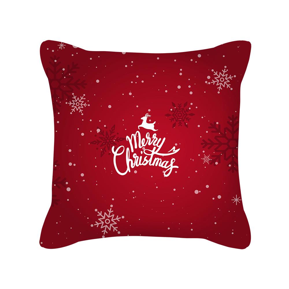 Christmas New Peach Skin Pillow Case Pillow Sofa Pillow Case Red Series Pillow