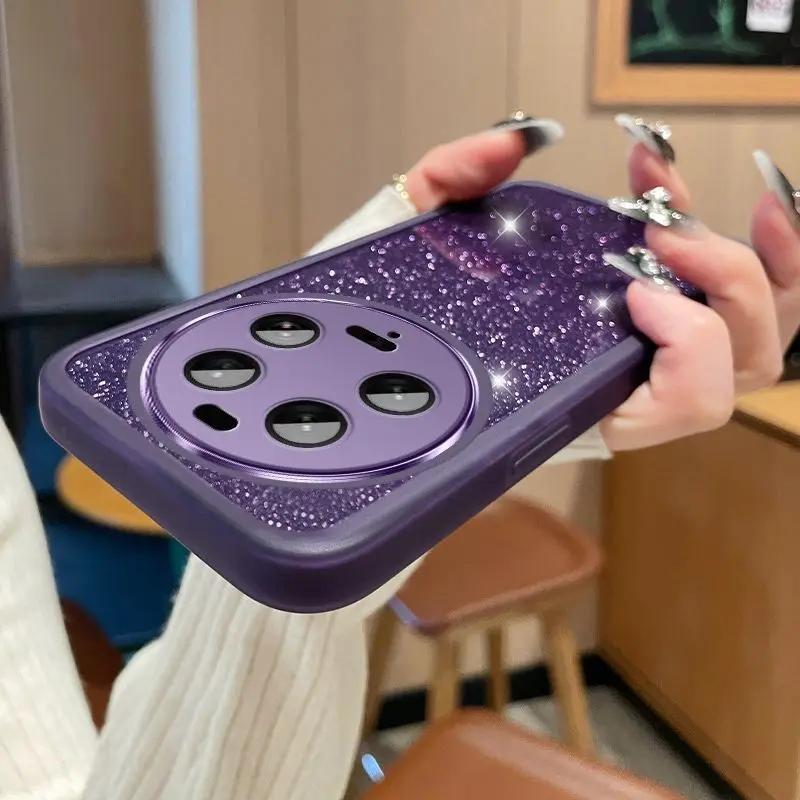 Bling Glitter Kamera Protector Objektiv Film Fall Für Xiaomi 15 Ultra Silikon Weiche Telefon Abdeckung Für Xiaomi 14 Ultra 14T Pro